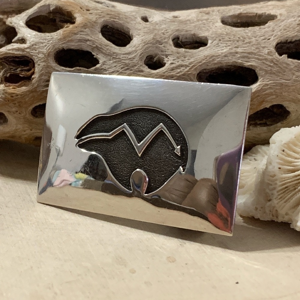 Silver and Black Belt Buckle